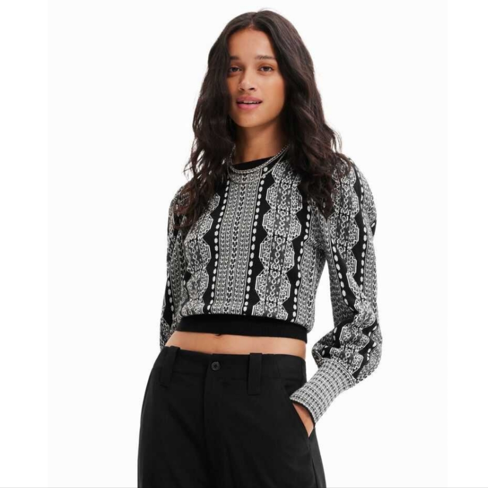 Desigual 🖤 Monsieur Christian Lacroix Balloon Sleeve Sweater